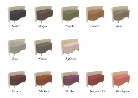 banquette 3 places Alyss dossier standard pieds métal